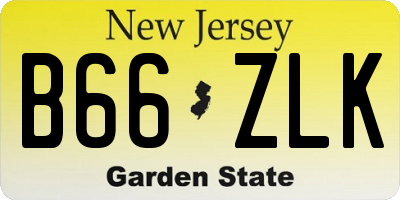 NJ license plate B66ZLK