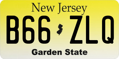 NJ license plate B66ZLQ