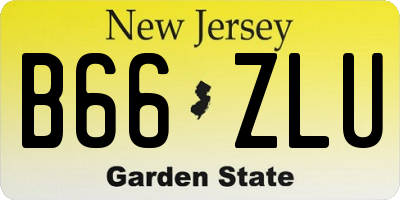 NJ license plate B66ZLU