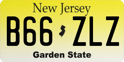 NJ license plate B66ZLZ