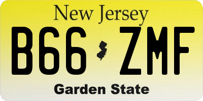 NJ license plate B66ZMF