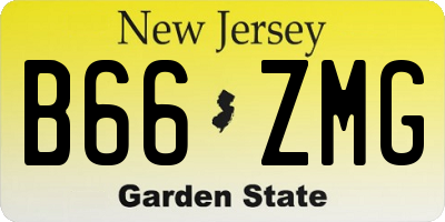NJ license plate B66ZMG