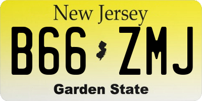 NJ license plate B66ZMJ