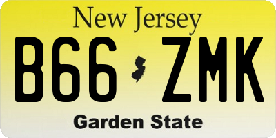 NJ license plate B66ZMK