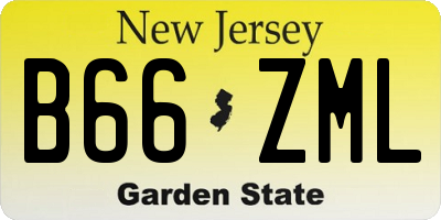 NJ license plate B66ZML