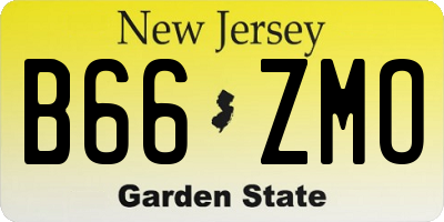NJ license plate B66ZMO