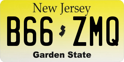 NJ license plate B66ZMQ