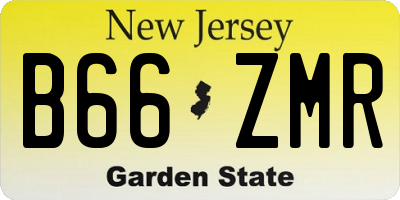 NJ license plate B66ZMR