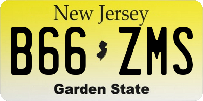 NJ license plate B66ZMS