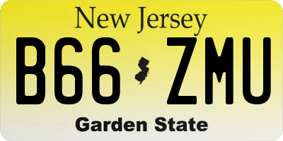 NJ license plate B66ZMU