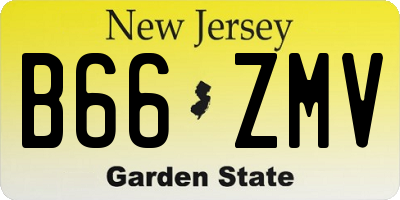 NJ license plate B66ZMV