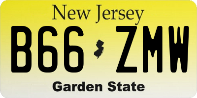 NJ license plate B66ZMW
