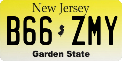 NJ license plate B66ZMY