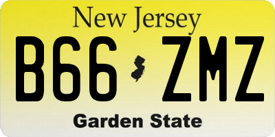 NJ license plate B66ZMZ