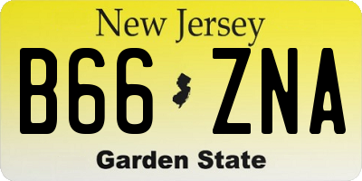 NJ license plate B66ZNA