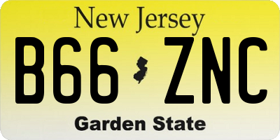 NJ license plate B66ZNC