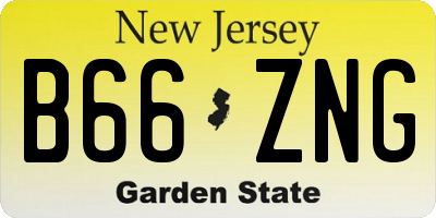 NJ license plate B66ZNG