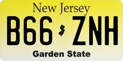 NJ license plate B66ZNH