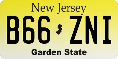 NJ license plate B66ZNI