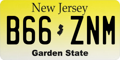 NJ license plate B66ZNM
