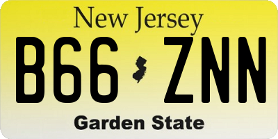 NJ license plate B66ZNN