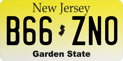 NJ license plate B66ZNO