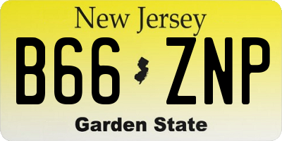 NJ license plate B66ZNP