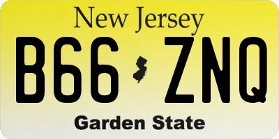 NJ license plate B66ZNQ