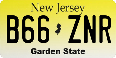 NJ license plate B66ZNR