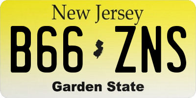 NJ license plate B66ZNS