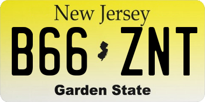 NJ license plate B66ZNT