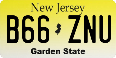 NJ license plate B66ZNU
