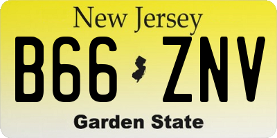 NJ license plate B66ZNV
