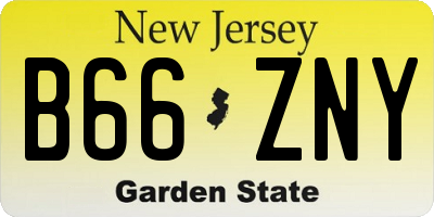 NJ license plate B66ZNY