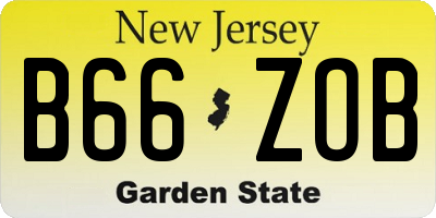 NJ license plate B66ZOB