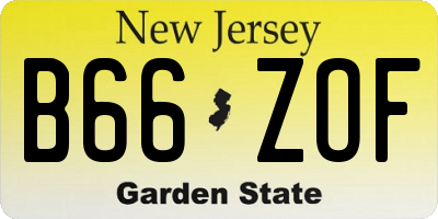 NJ license plate B66ZOF