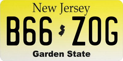 NJ license plate B66ZOG
