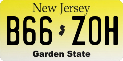 NJ license plate B66ZOH