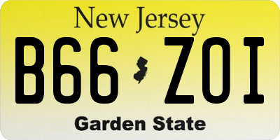NJ license plate B66ZOI