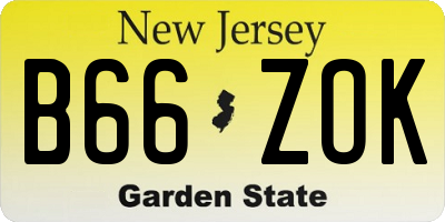 NJ license plate B66ZOK