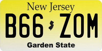 NJ license plate B66ZOM