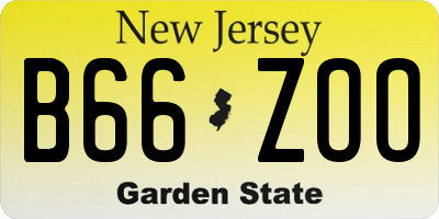 NJ license plate B66ZOO
