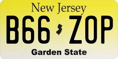 NJ license plate B66ZOP