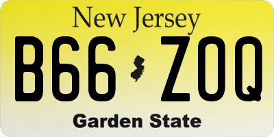 NJ license plate B66ZOQ