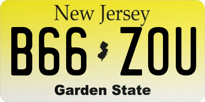 NJ license plate B66ZOU