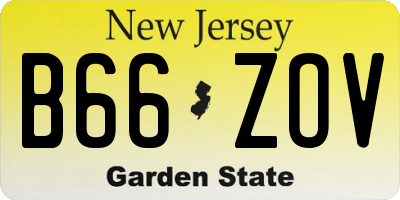 NJ license plate B66ZOV