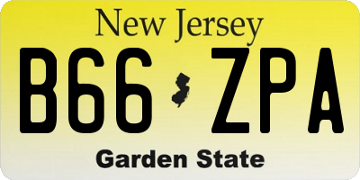 NJ license plate B66ZPA