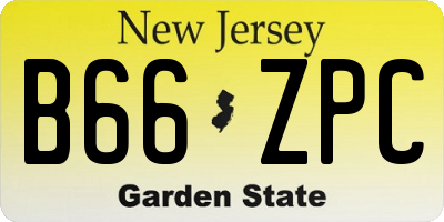 NJ license plate B66ZPC