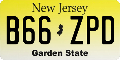 NJ license plate B66ZPD