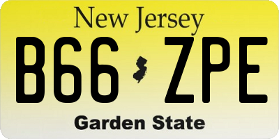 NJ license plate B66ZPE